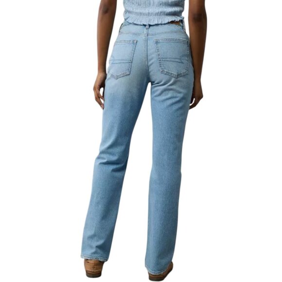 American Eagle Stretch Super High-Waisted Straight Jean I Size: 8 - Picture 3 of 11